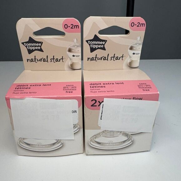 Tommee Tippee Natural Start Extra Slow Flow Nipples – 0–2M – 2 Packs - Picture 1 of 3